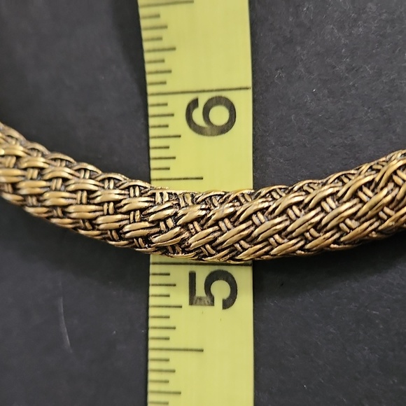 Nine West Gold-Toned Woven Open Cuff Choker Necklace - Picture 6 of 9